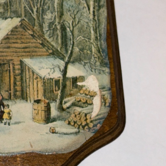 Vintage Currier Ives Prints Decoupage Wooden Plaques w/ Hangers 5"x7" Set Of 4 - Picture 9 of 10